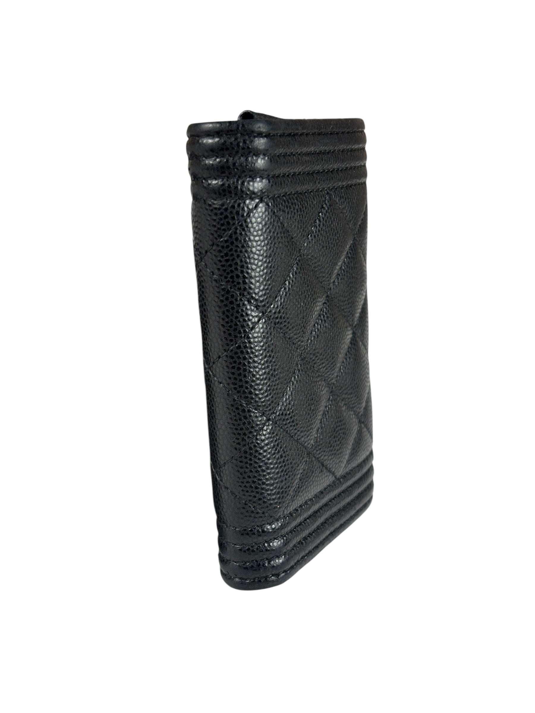 Chanel Black Calfskin Quilted Flap Coin/Card Holder