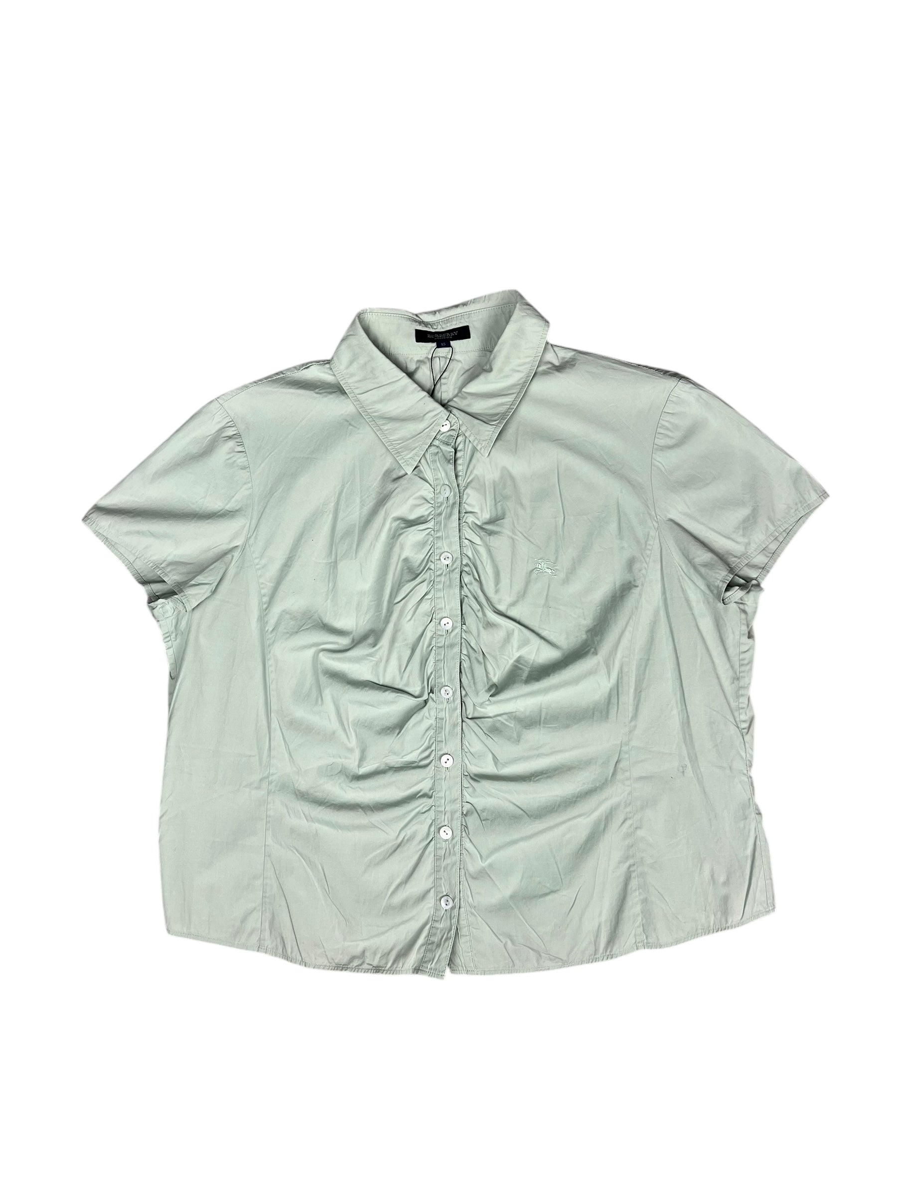 Burberry Sage Button Up Blouse