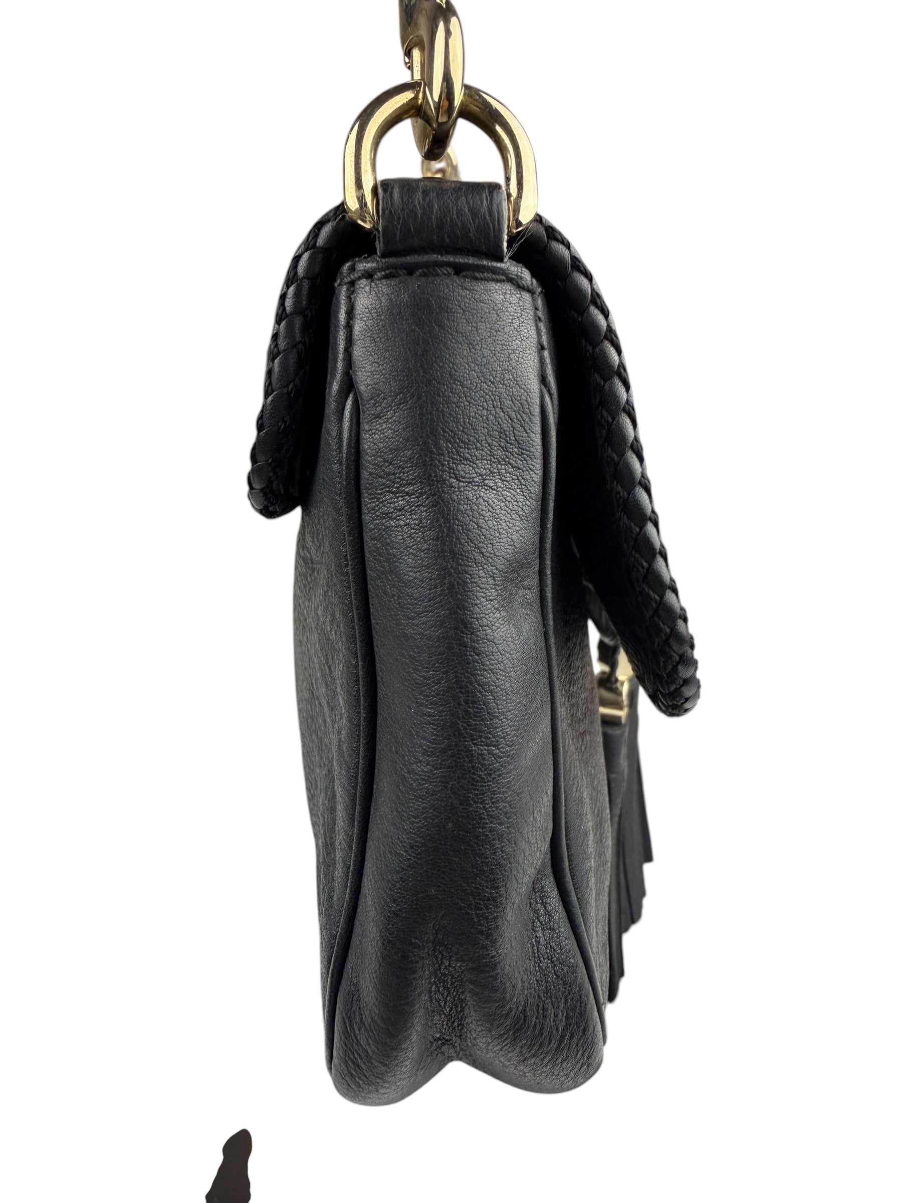 Gucci Black Leather Marrakech Evening Shoulder Bag