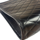 YSL Black Leather Baby Victoire Chain Clutch