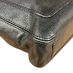 Chanel Vintage Black Leather Zip Shoulder Bag - 1998