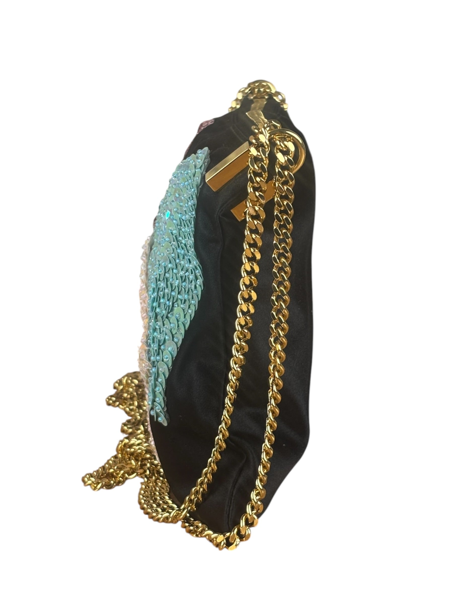 Tom Ford Black Satin Sequin Crossbody Bag