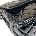Chanel Black Quilted Patent Leather Double Flap Bag 2011