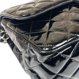 Chanel Black Quilted Patent Leather Double Flap Bag 2011