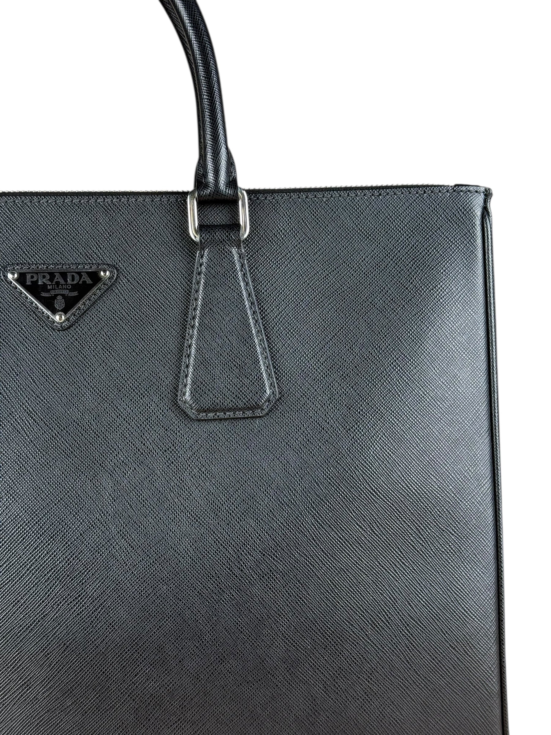 Prada Black Saffiano Leather Galleria Tote
