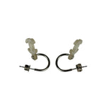 Chanel Silver-Tone Hoop CC Drop Earrings