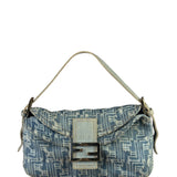 Fendi Blue Denim Zucca  Baguette