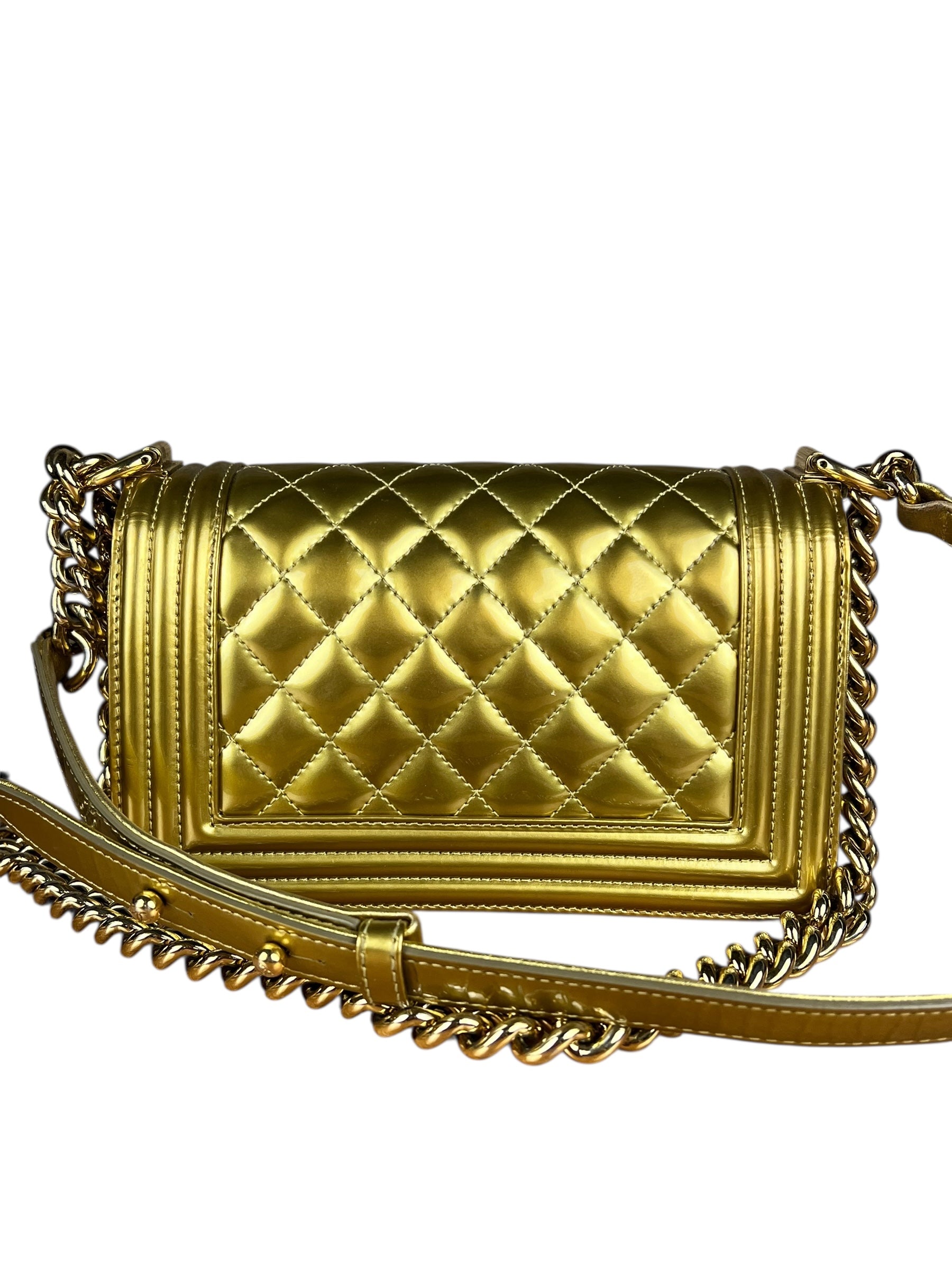 Chanel Gold Metallic CC Boy Bag 2014