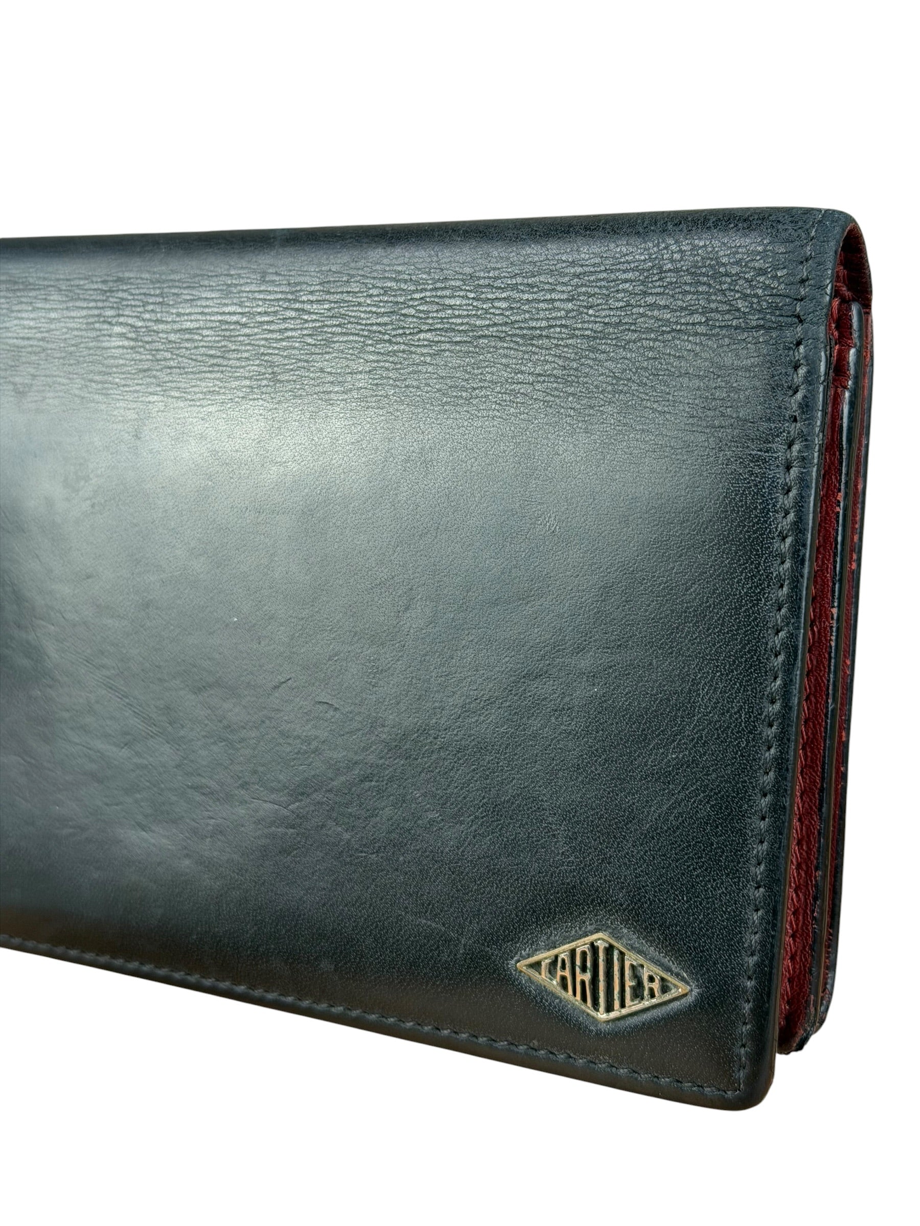 Cartier Black Leather Louis Multipurpose Continental Long Wallet