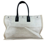 Saint Laurent Beige Canvas Rive Gauche Tote Bag