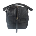 Chanel Navy Chocolate Bar Square Quilt LAX Bowler Bag 2004