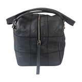 Chanel Navy Chocolate Bar Square Quilt LAX Bowler Bag 2004