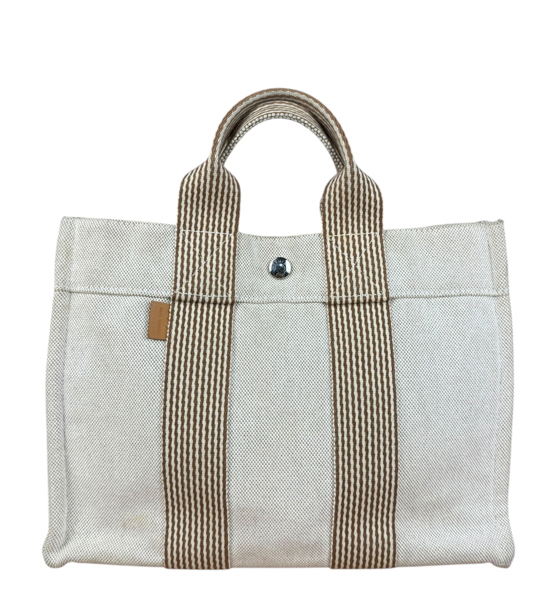 Hermes Beige Canvas Fourre-Tout PM Tote Bag