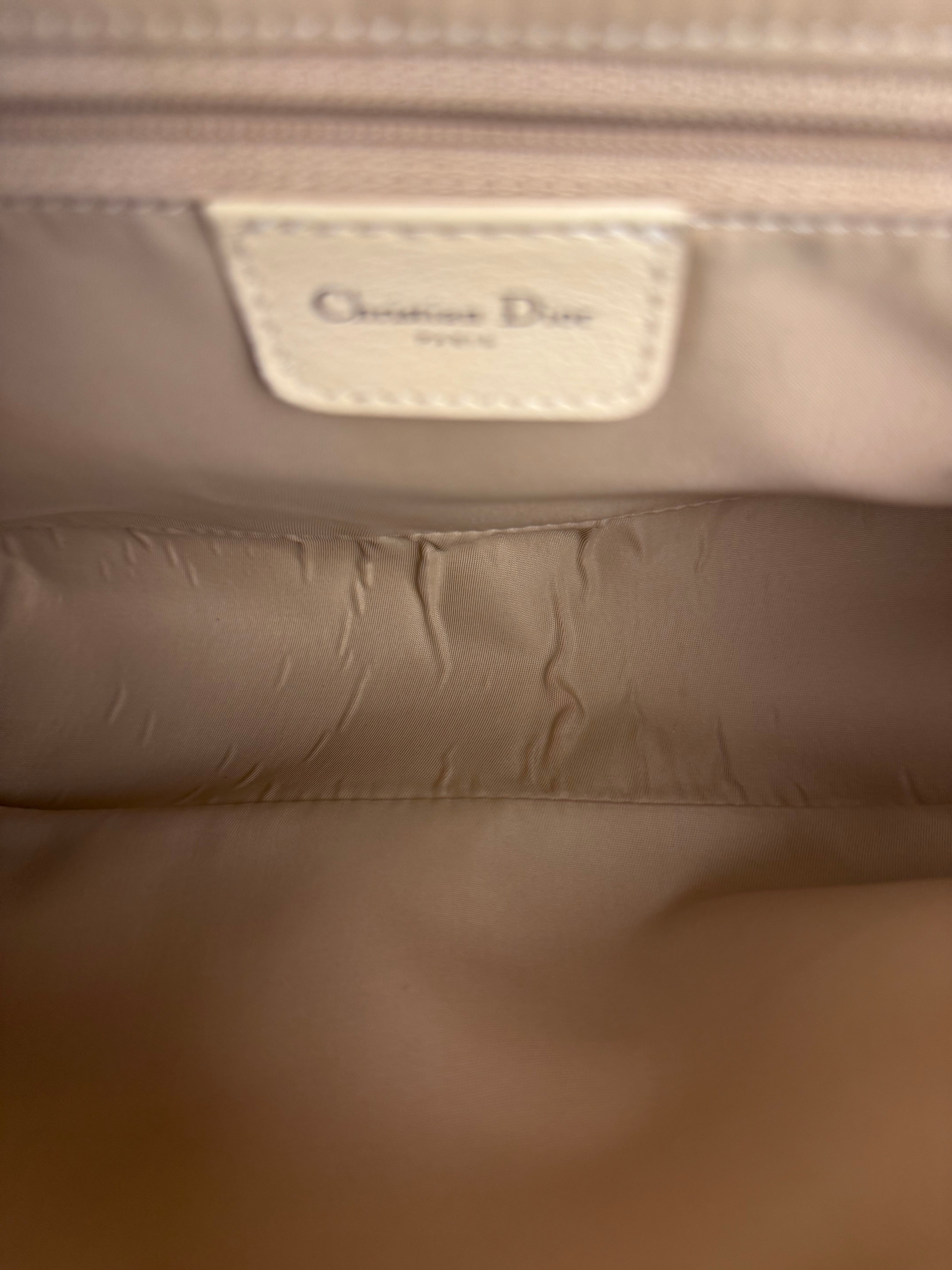 Christian Dior Vintage Beige Leather Stitch Saddlebag