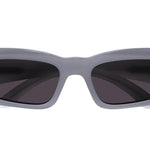 Balenciaga Grey BB0266S Rectangular Logo Sunglasses
