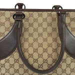 Gucci Brown Leather Trim GG Supreme Shoulder Bag