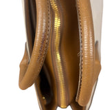 Miu Miu Beige/Brown Bicolor Leather Madras Handbag
