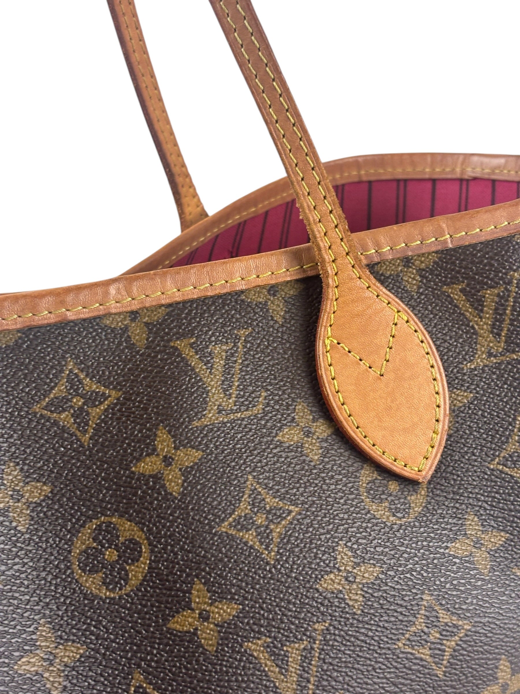 Louis Vuitton Monogram Neverful MM Pink Canvas-Lined Tote Bag