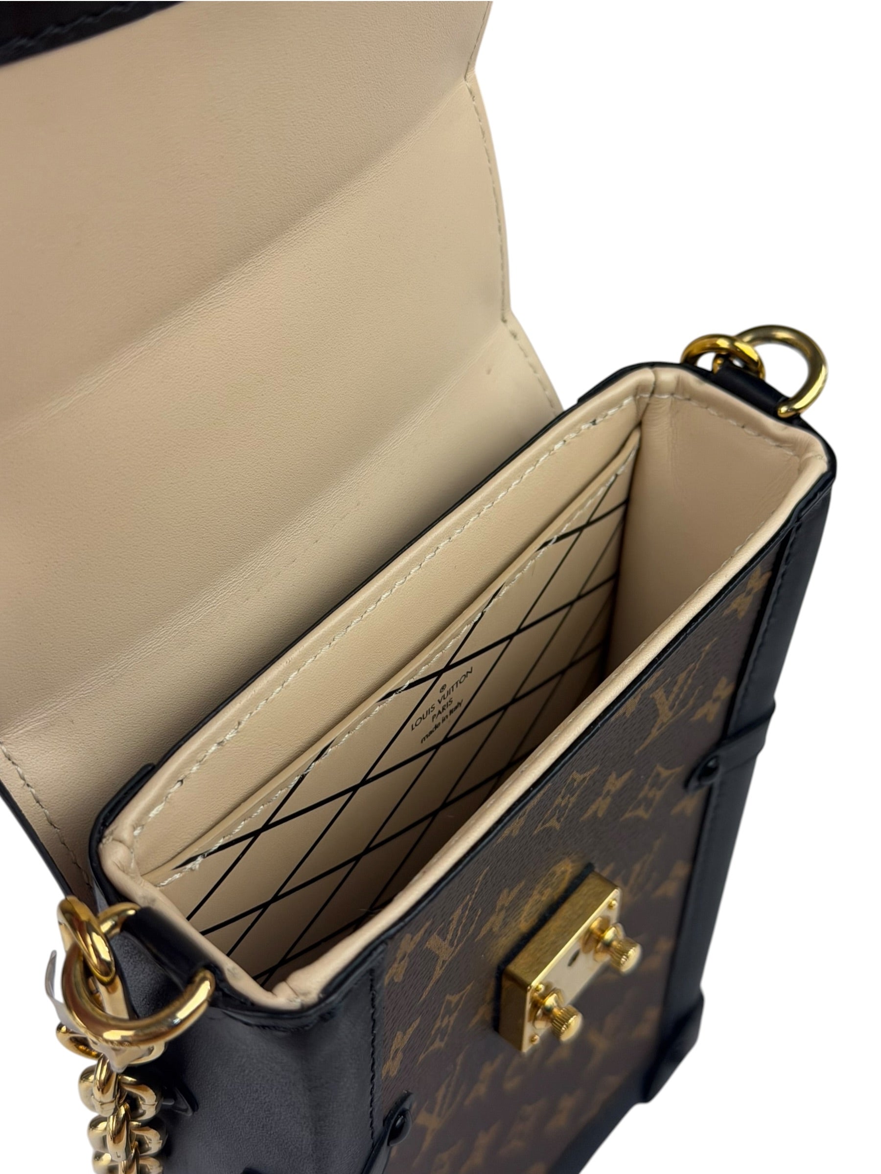 Louis Vuitton Black Monogram Vertical Trunk Pochette