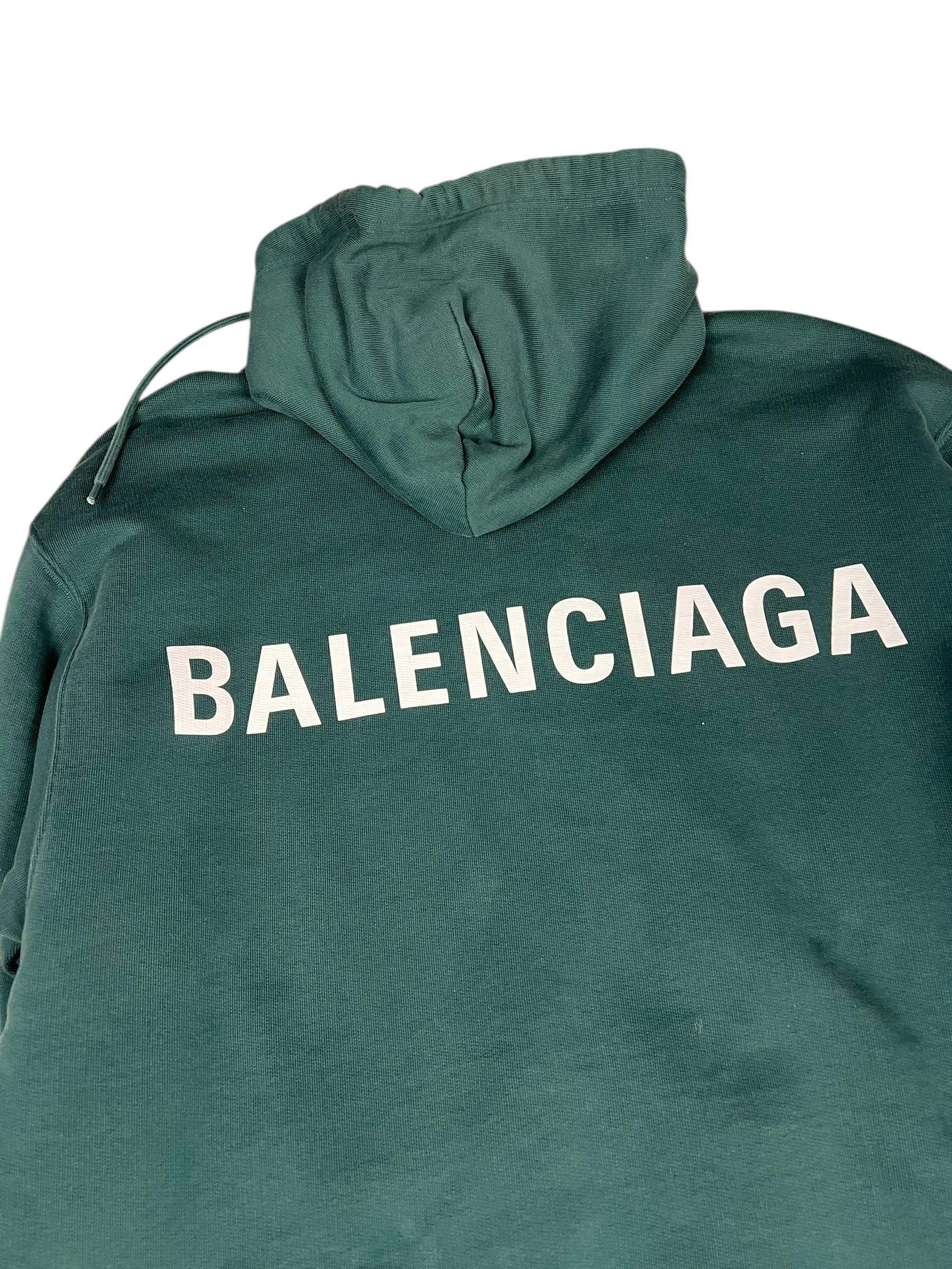 Balenciaga Back Logo Hoodie Green