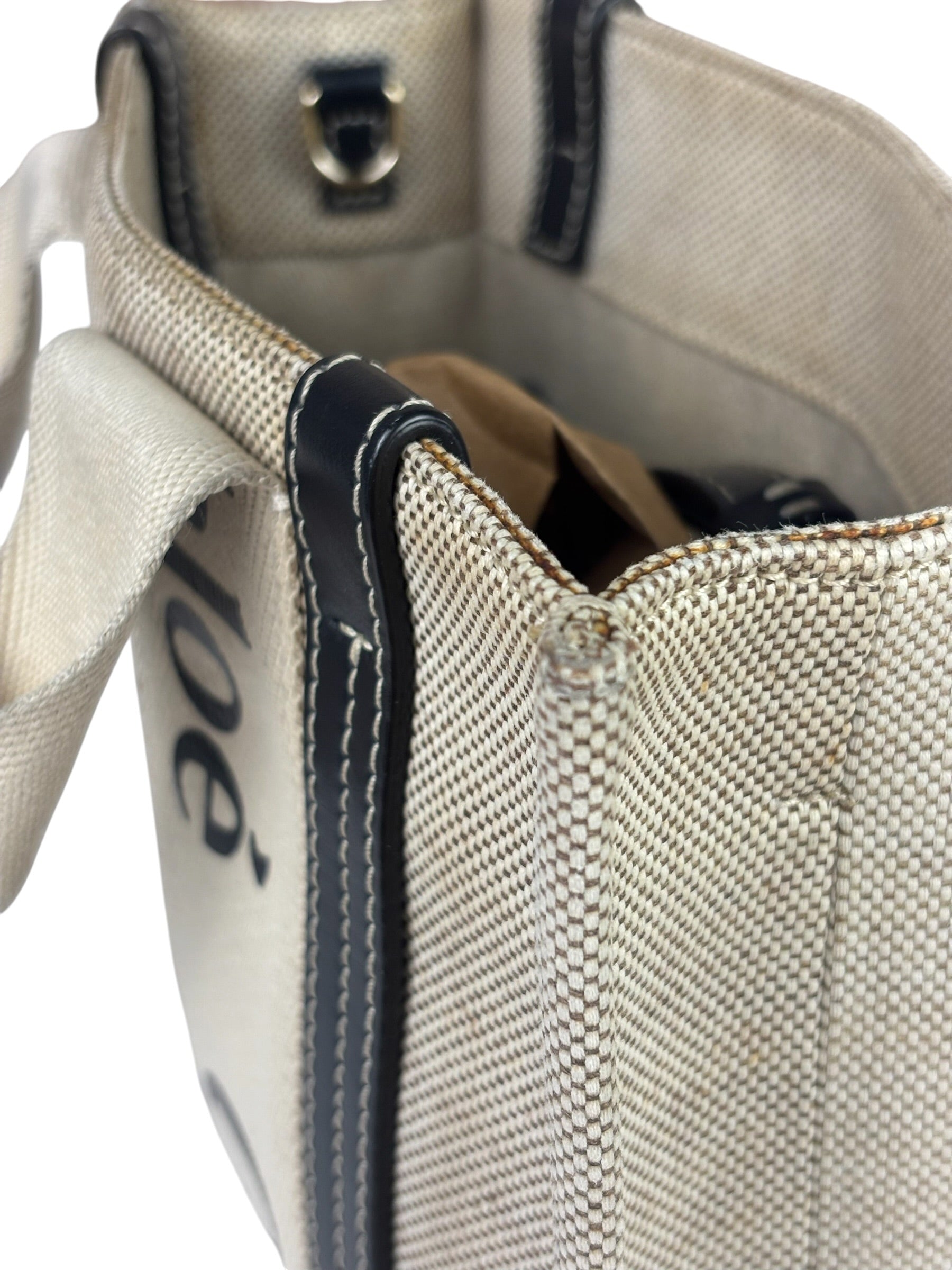 Chloe Grey/Black Leather Trim Tote