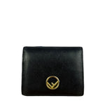 Fendi Black Leather Bifold Compact Wallet