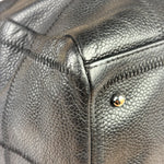 Chanel Black Quilted Leather Chocolate Bar Bowling Handbag