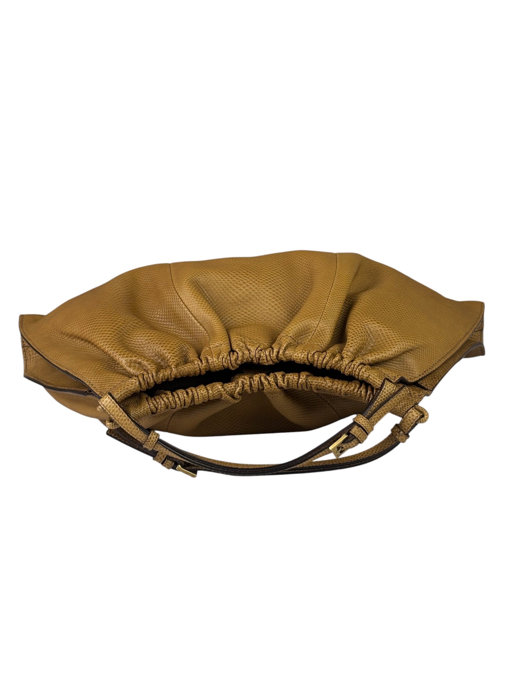 Gucci Vintage Tan Lizard Skin Hobo Bag