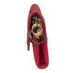Christian Dior Cannage Red Patent Leather Wallet On Chain