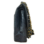 Chanel Dark Navy Quilted Leather Two-Toned CC Double Flap Bag '86-'88