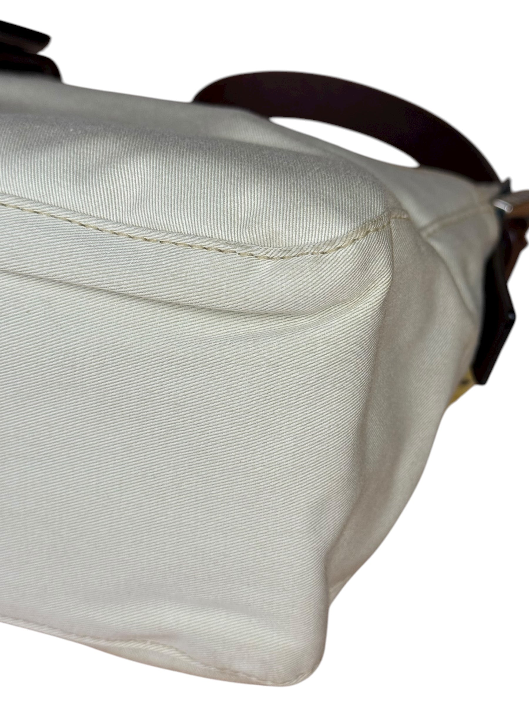 Fendi Cream Baguette Shoulder Bag