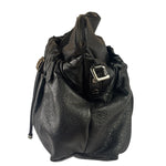 Burberry Black Ruched Leather Curzon Satchel Crossbody Bag