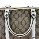 Gucci Beige/White Leather Trim GG Joy Boston Bag