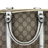 Gucci Beige/White Leather Trim GG Joy Boston Bag