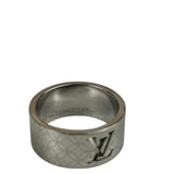 Louis Vuitton Silver Logo Cut-Out Ring