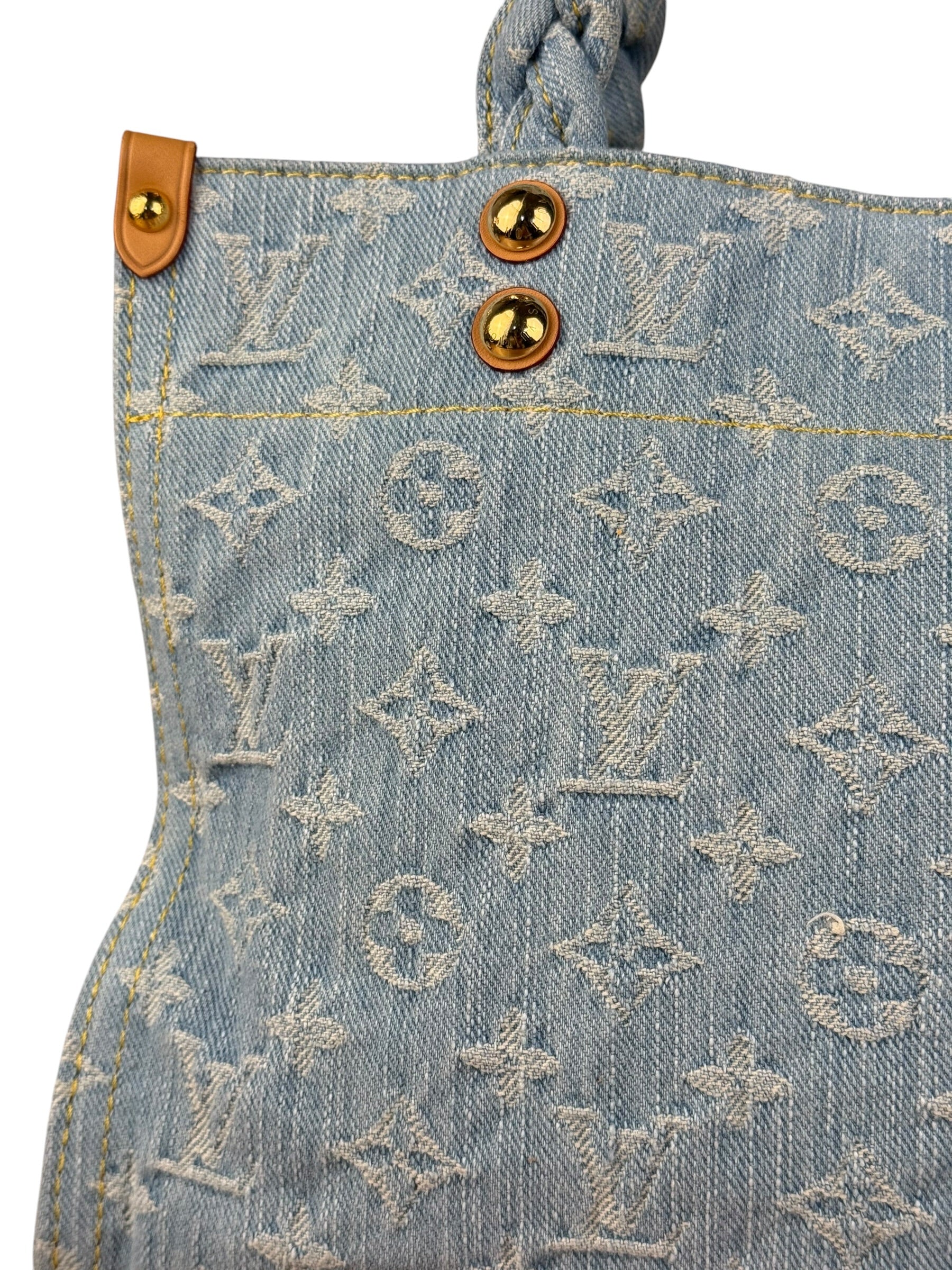 Louis Vuitton Monogram Denim Let Go PM 2Way Tote Handbag