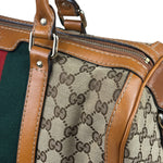 Gucci Beige/Brown GG Web Boston Two-Way Bag