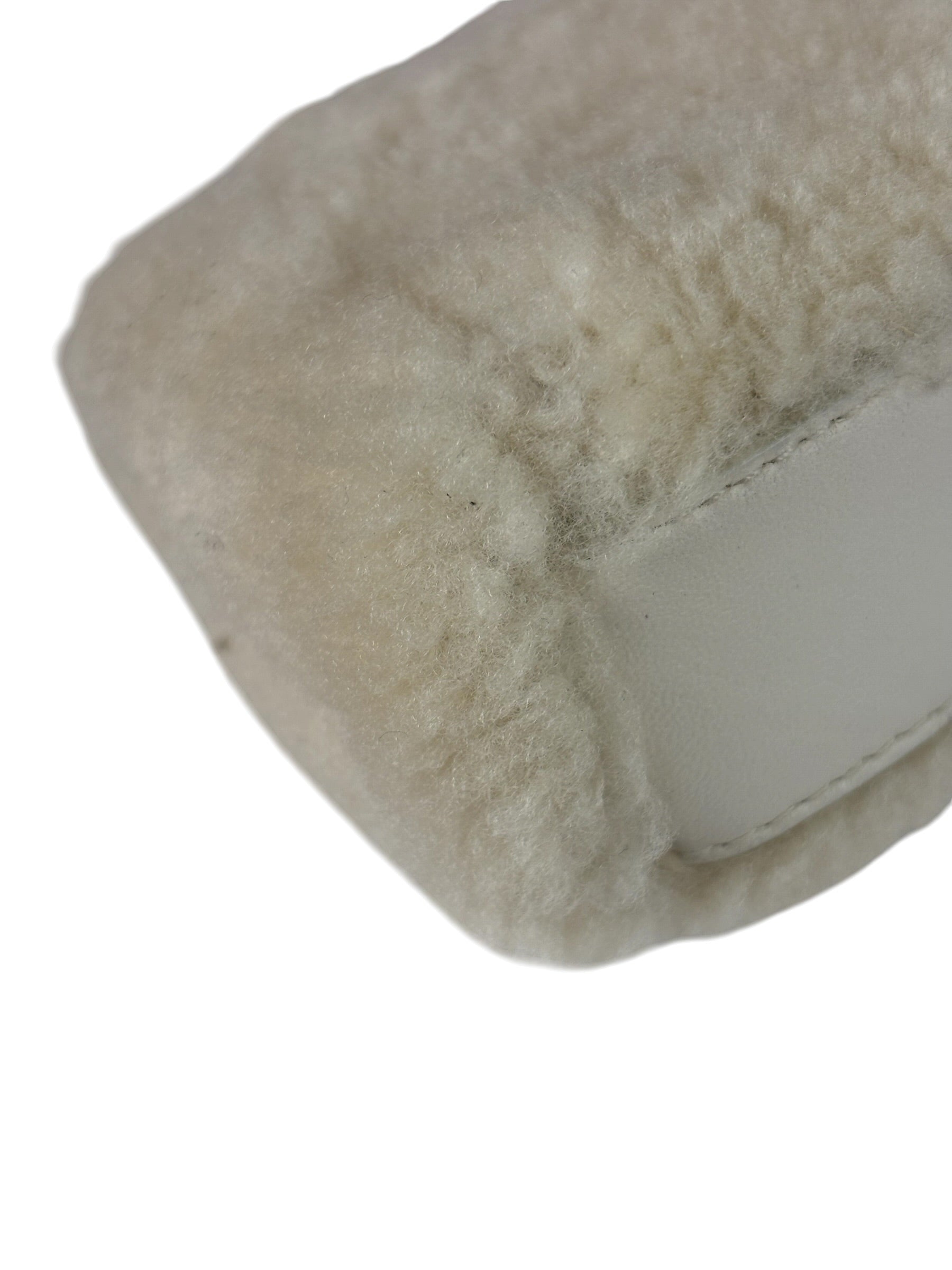 Fendi Cream Fur Lambskin Trim Micro Peekaboo Two-Way Bag