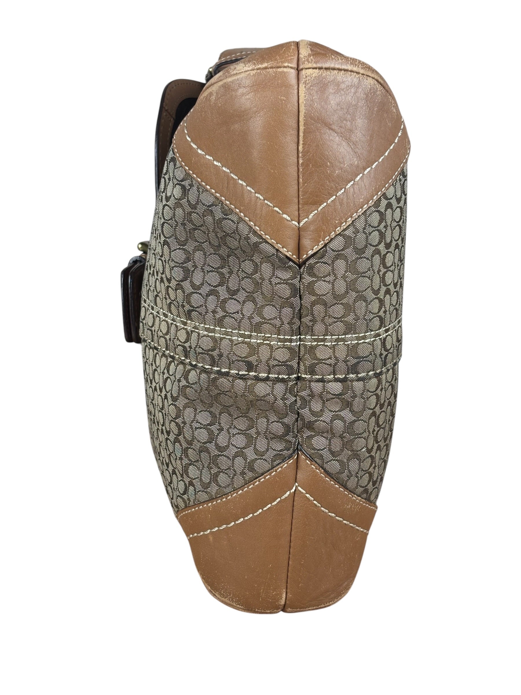 Coach Jacquard Fabric Canvas Monogram Soho Shoulder Bag