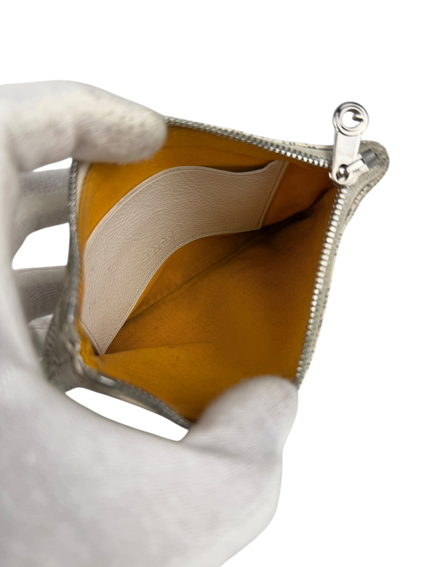 Goyard White Senat Mini Pouch