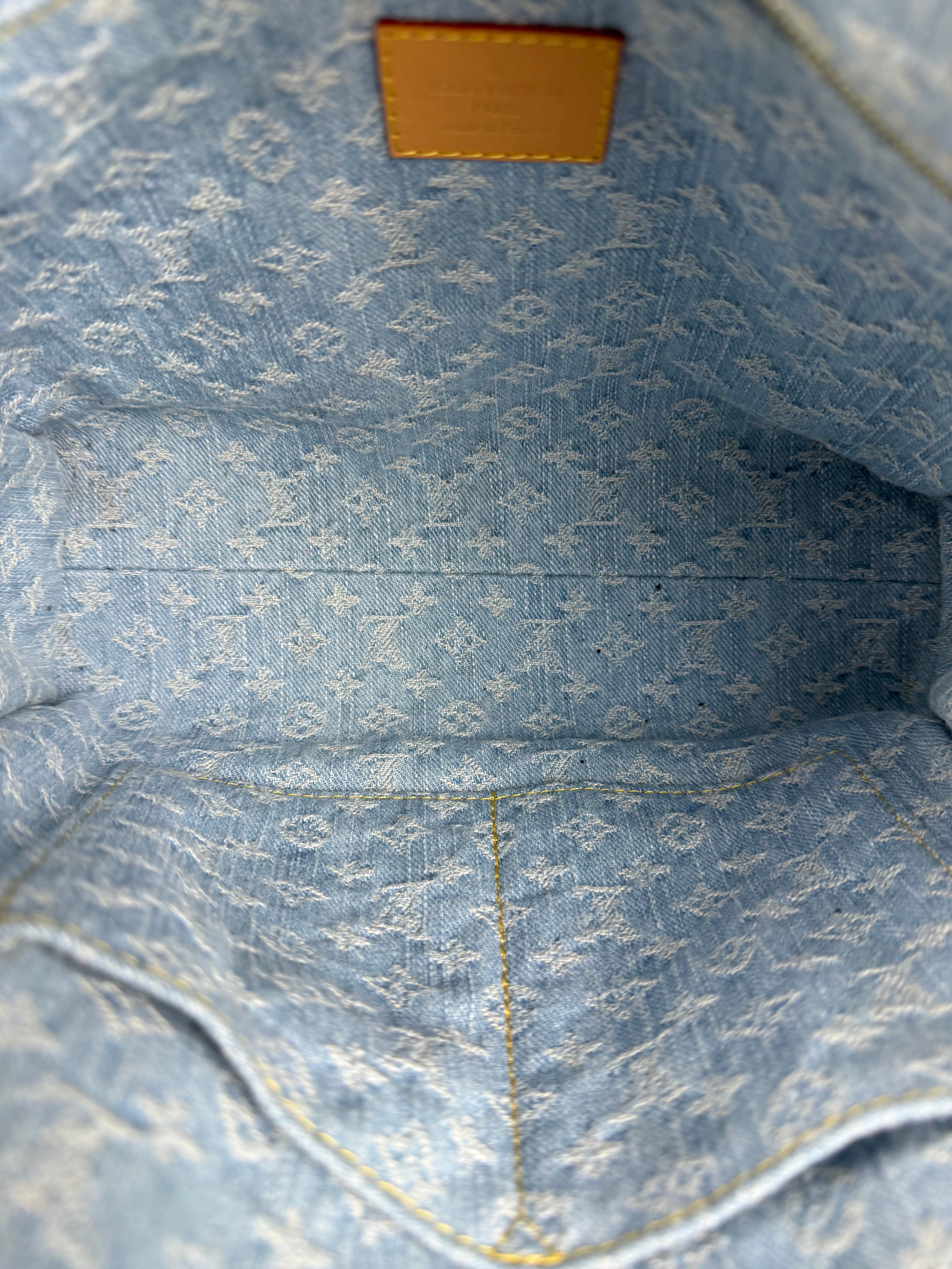 Louis Vuitton Monogram Denim Let Go PM 2Way Tote Handbag