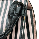 Salvatore Ferragamo Pink/Black Striped Crossbody Bag