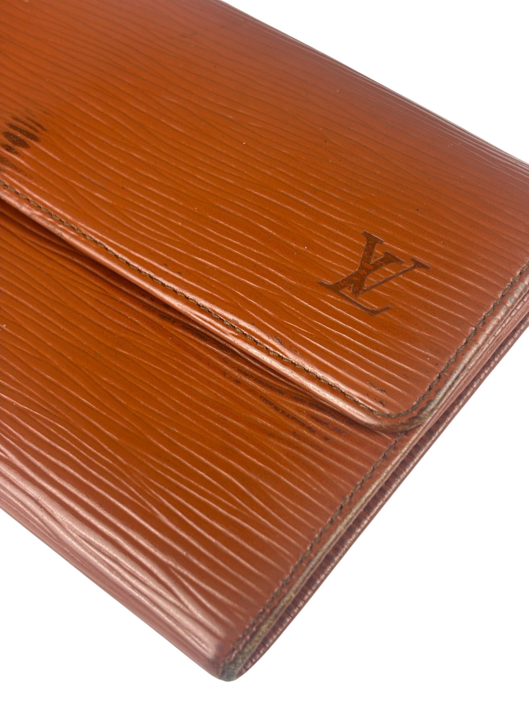 Louis Vuitton Orange Epi Leather Sarah Long Flap Wallet