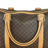 Celine Vintage Brown Coated Macadam Boston Handbag