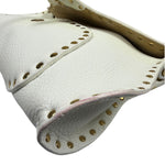 Celine White Grained Leather Studded Poultbot Shoulder Bag