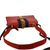 Gucci Red Leather Sylvie Shoulder Bag