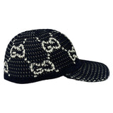 Gucci Navy GG Crochet Cotton Baseball Hat