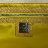 Fendi Vintage Denim x Snakeskin Baguette Yellow