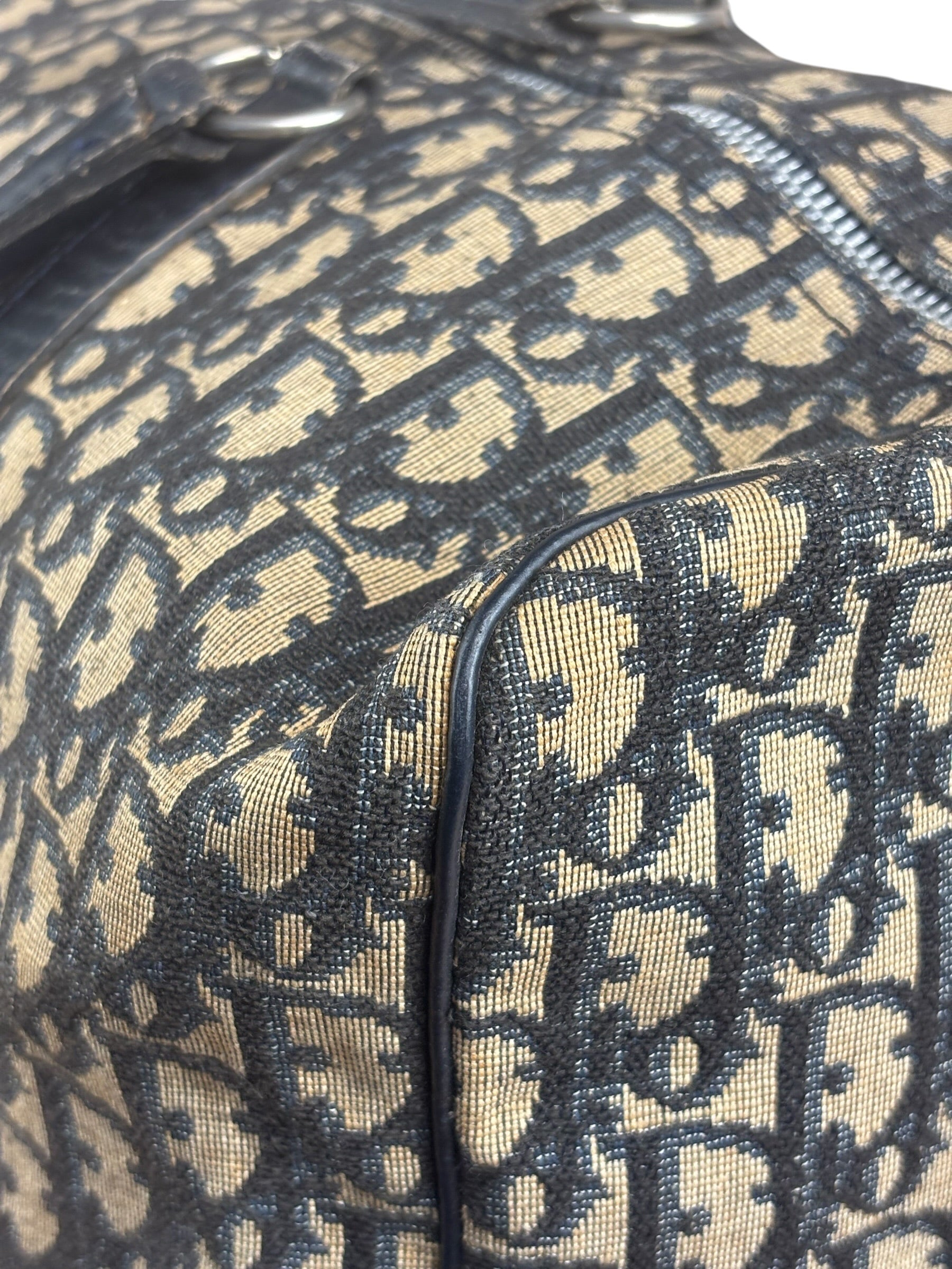 Christian Dior Vintage Navy Blue Trotter Boston Bag