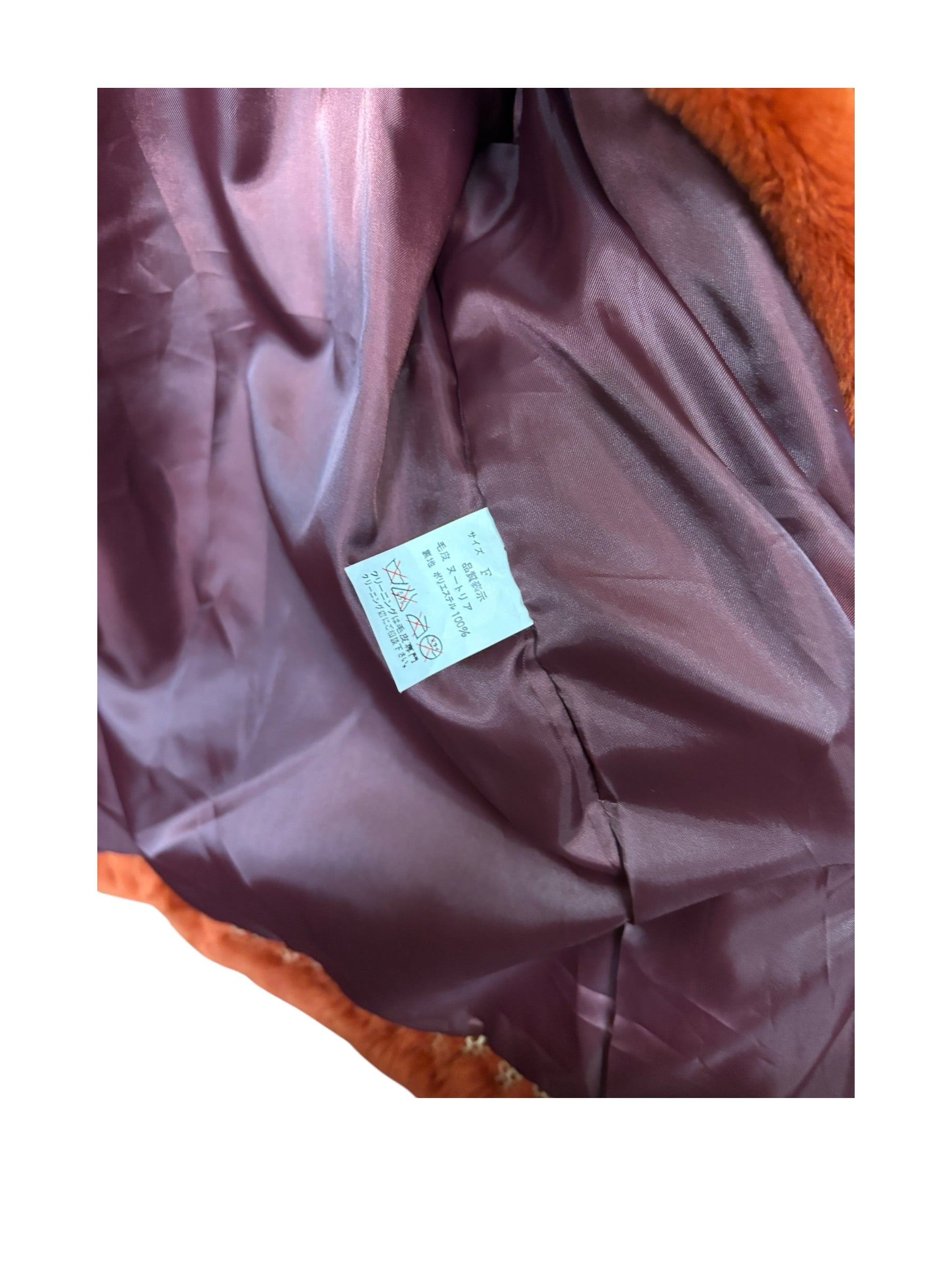 Fabio Mantegazza Vintage Orange Sheared Faux Fur Coat